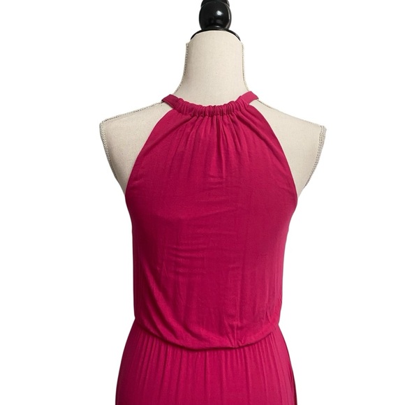 Rachel Zoe Fuchsia Pink Halter Maxi Dress Tiered Hem NWT Size Small - Picture 10 of 14